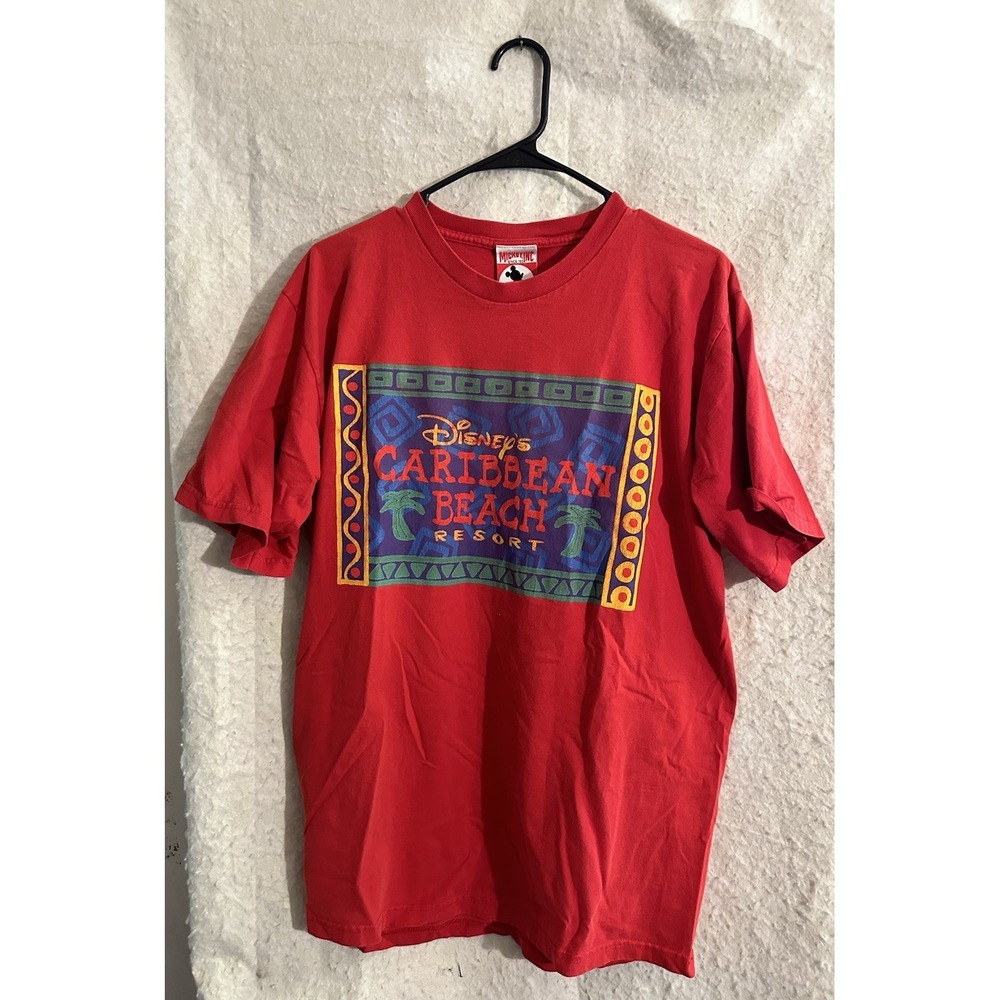 Disney's Caribbean Beach Resort - Red Shirt Mickey Inc Size Large Vintage RARE